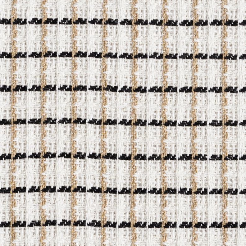 grov bouclé rutigt – vit/beige, image number 1
