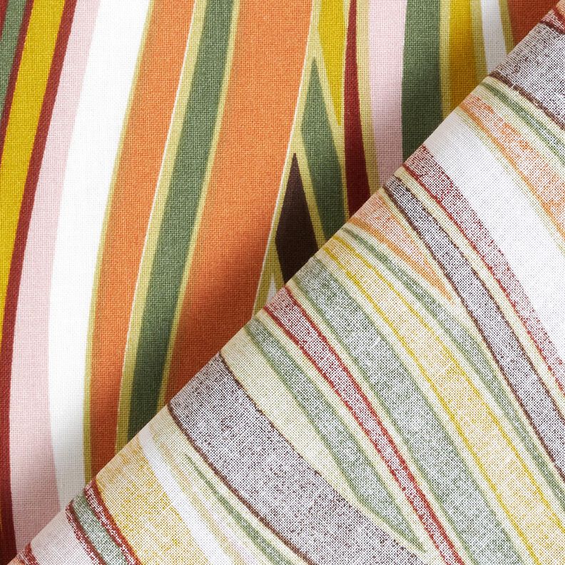 Bomullstyg Kretong b&ouml;jda r&auml;nder &ndash; vit/ljusorange,  image number 4