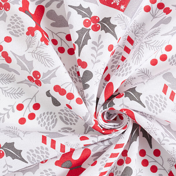 Dekorationstyg Canvas Jultomtens stövlar – vit/rött,  image number 3