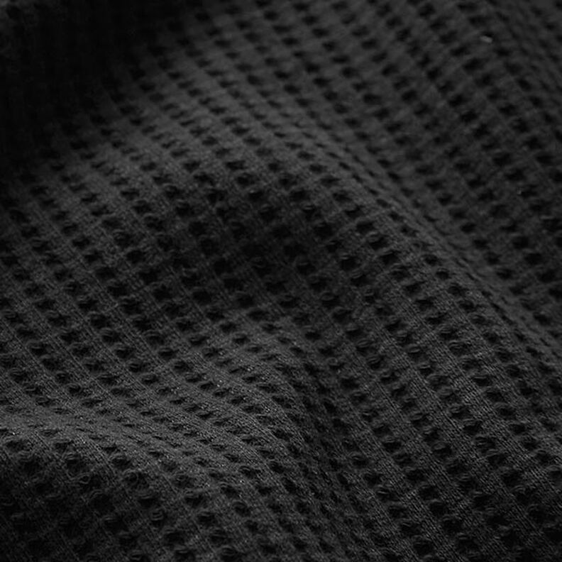 bomullsvåffeljersey enfärgad – svart,  image number 2