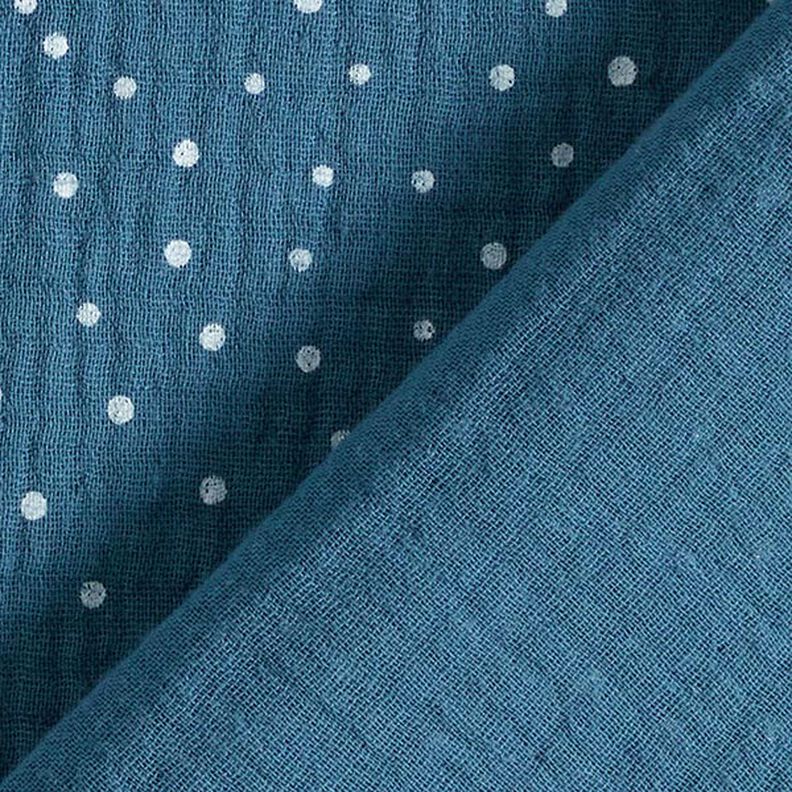 Muslin/Dubbel-krinkelväv prickar – jeansblå/vit,  image number 4