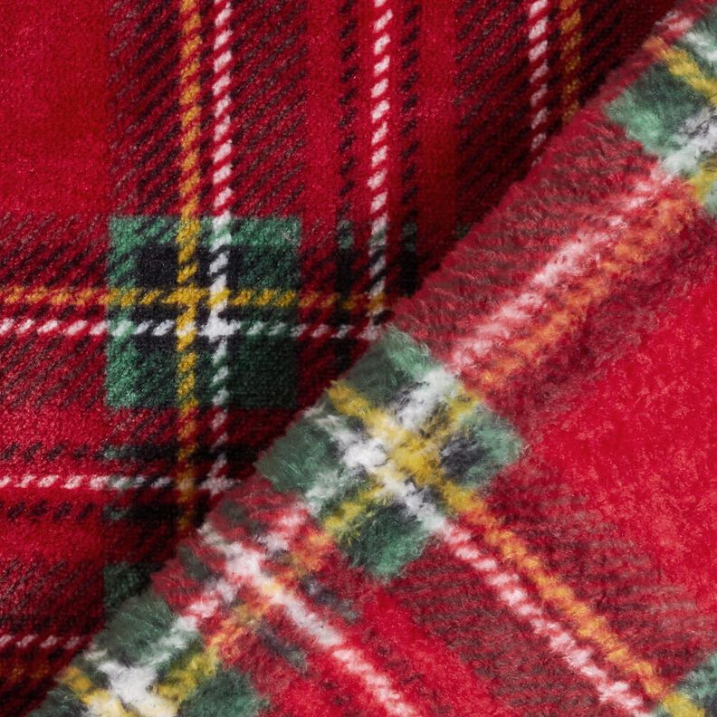 Mysfleece klassiska rutor – mörkröd/grangrön,  image number 4