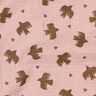 GOTS Muslin/Dubbel-krinkelväv Fåglar och hjärtan | Poppy Fabrics – gammalt rosa,  thumbnail number 3
