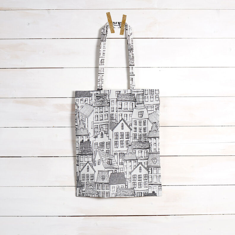 Dekorationstyg Jacquard by i linjekonst – svart/vit, image number 8