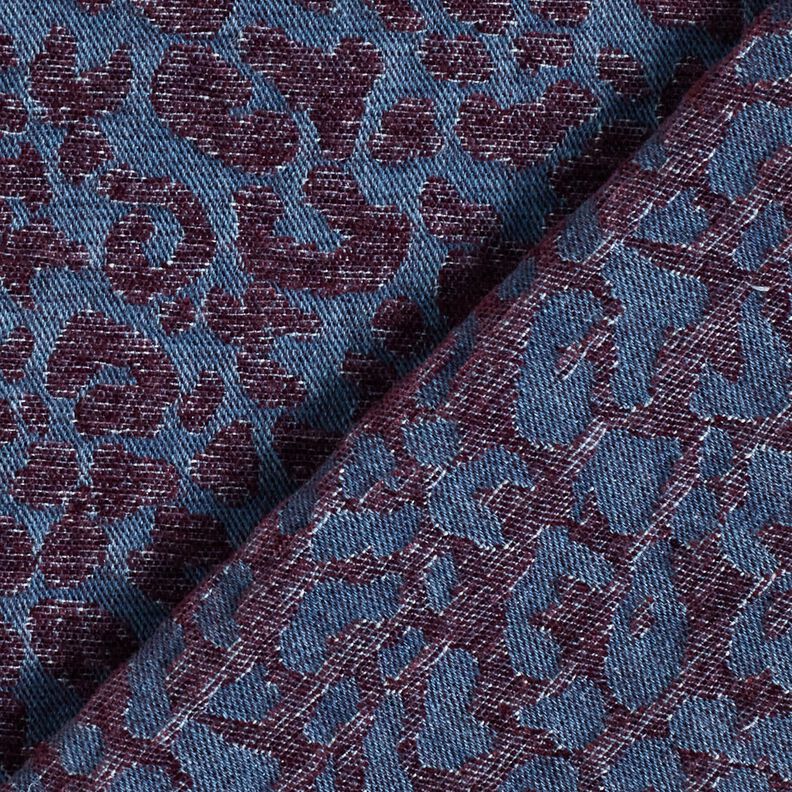 byxtyg i denim-look med leopardmönster – aubergine/jeansblå,  image number 4