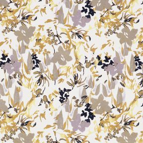 Viskosjersey med blommor – vit, 