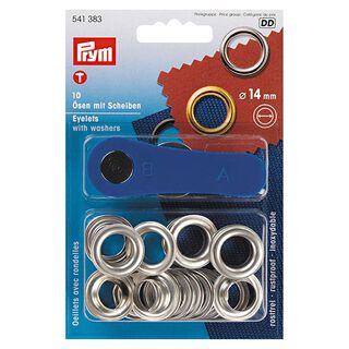 Öljetter och brickor [Ø 14 mm] | Prym – silvermetallic, 