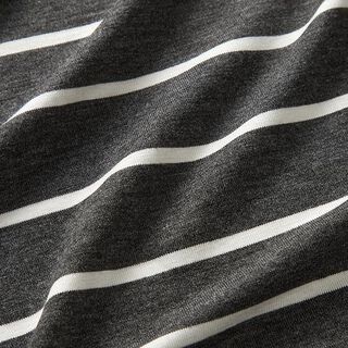 Viskosjersey Tvärränder – antracit/vit, 