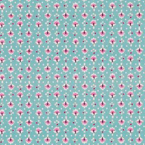 Bomullstyg Poplin små ornament – ​​mint/pastelllila – mint/pastellviolett, 