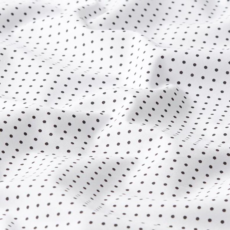 Bomullspoplin Små prickar – vit/svart,  image number 2