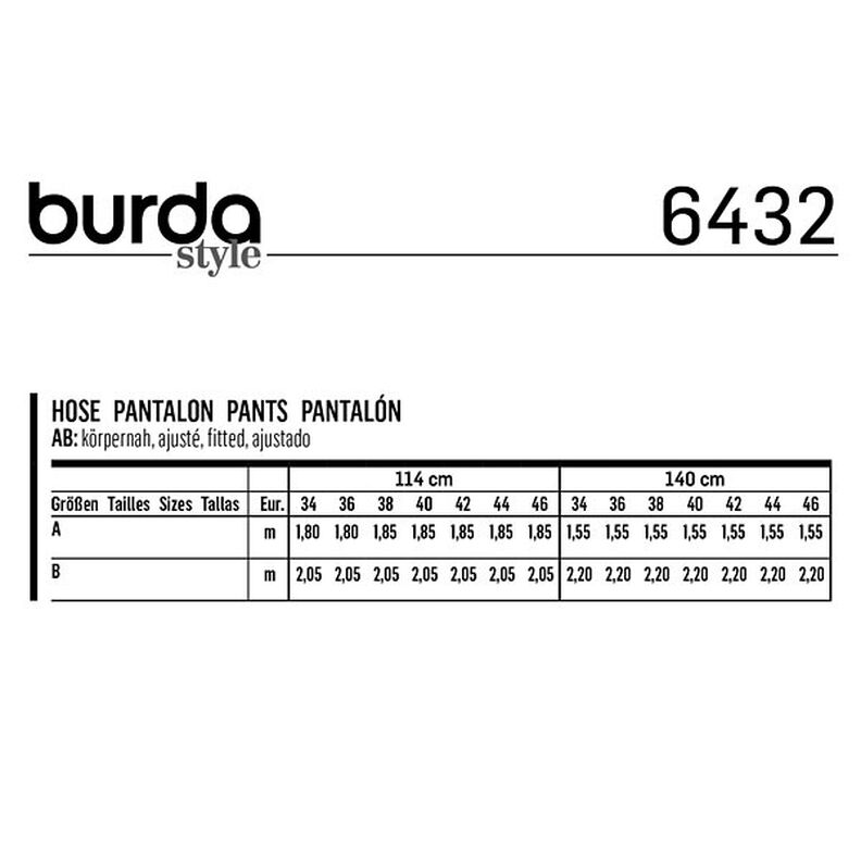Byxor | 7/8-byxor, Burda 6432 | 34 - 46,  image number 5