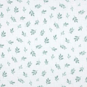 Muslin/Dubbel-krinkelväv kvistar | Poppy Fabrics – vit/vass, 