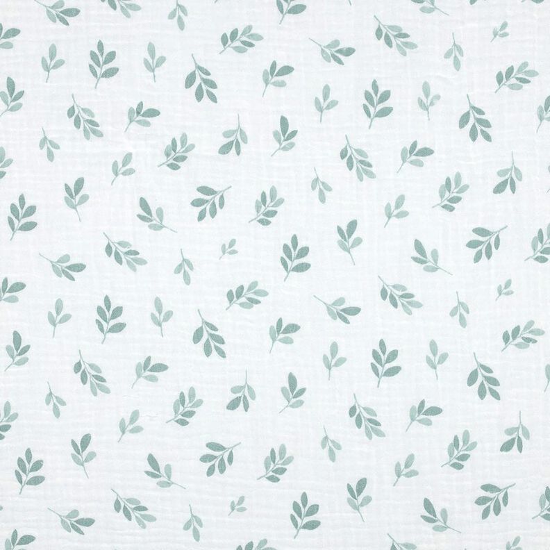 Muslin/Dubbel-krinkelväv kvistar | Poppy Fabrics – vit/vass, image number 1