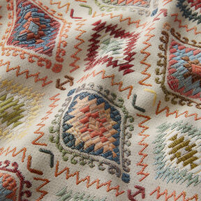 Dekorationstyg Jacquard Indisk matta – ljusbeige, 