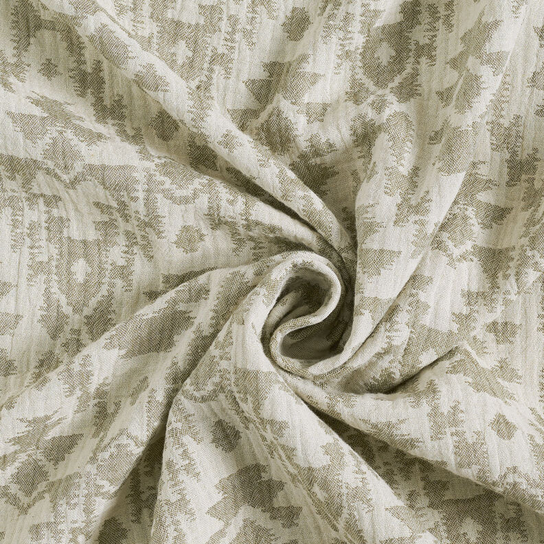 Muslin/Dubbel-krinkelväv Jacquard-Aztekmönster | by Poppy ljus kaki/dimgrå, image number 5