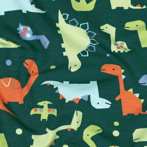 Sommarsweat dinosaurier | Poppy Fabrics – blågran/ljusgrön, 