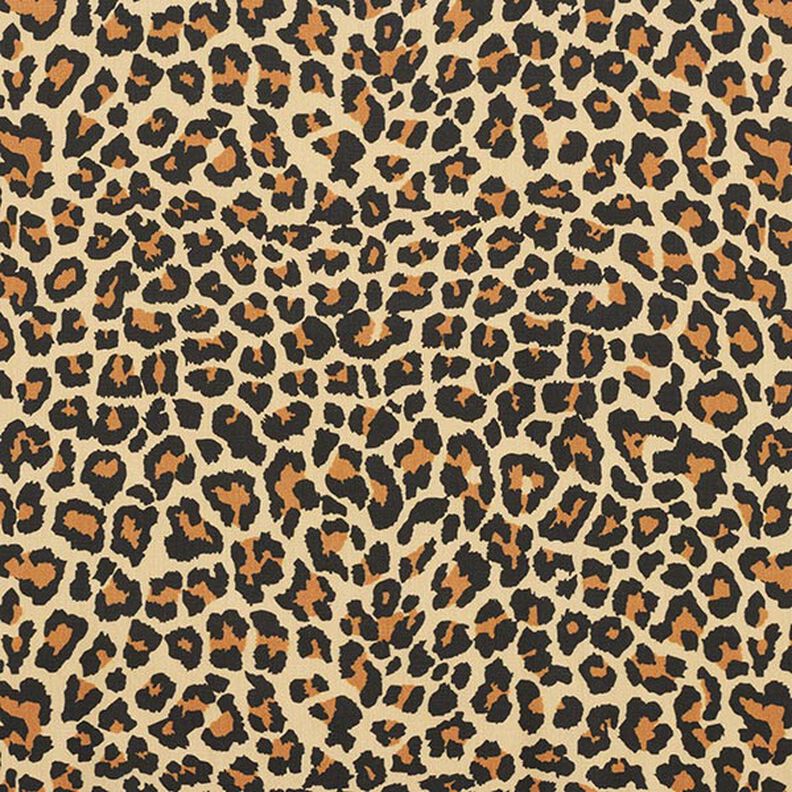 Dekorationstyg Bomullssatin Leopardmönster – brun,  image number 1