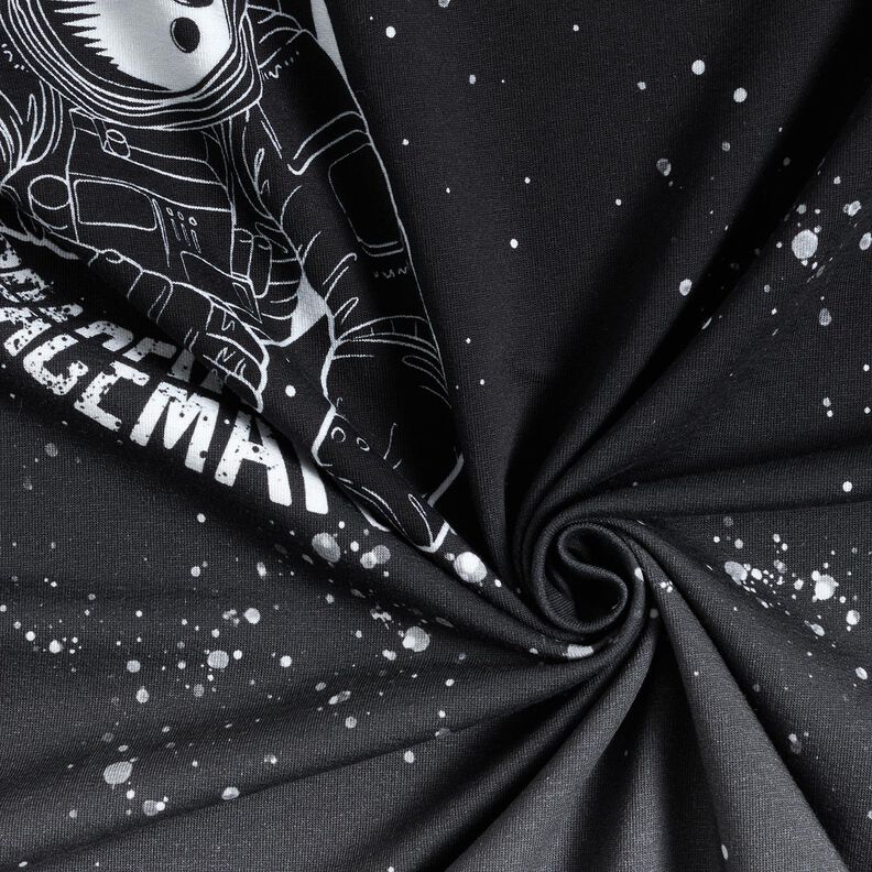 French Terry Panel Spaceman | Glitzerpüppi – svart/vit, image number 3
