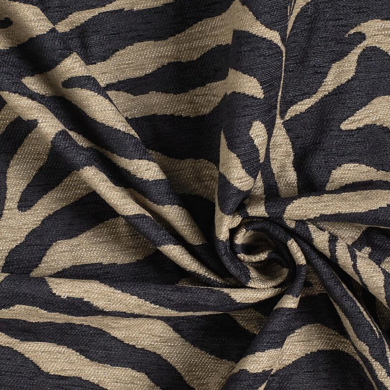 Stoppningstyg Jacquard zebra – khaki/svart,  image number 3