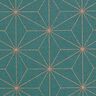 Dekorationstyg Canvas Artdeco-stjärnor – petrol/guld,  thumbnail number 1