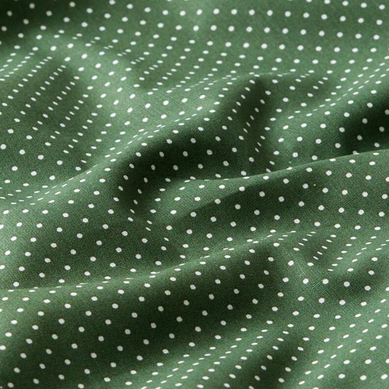 Bomullspoplin Små prickar – mörkgrön/vit,  image number 2