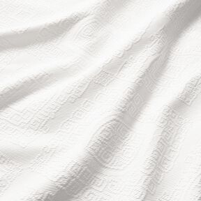Dekorationstyg Jacquard dekorativa romber 275 cm – vit, 