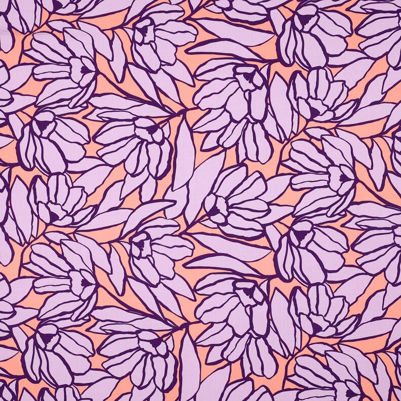 Lenzing Ecovero Inked Bouquet | Nerida Hansen – persikofärgad/lavender,  image number 1