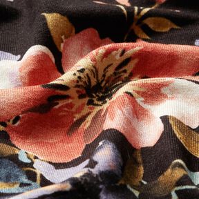 viskosjersey blomstermålning – svart, 
