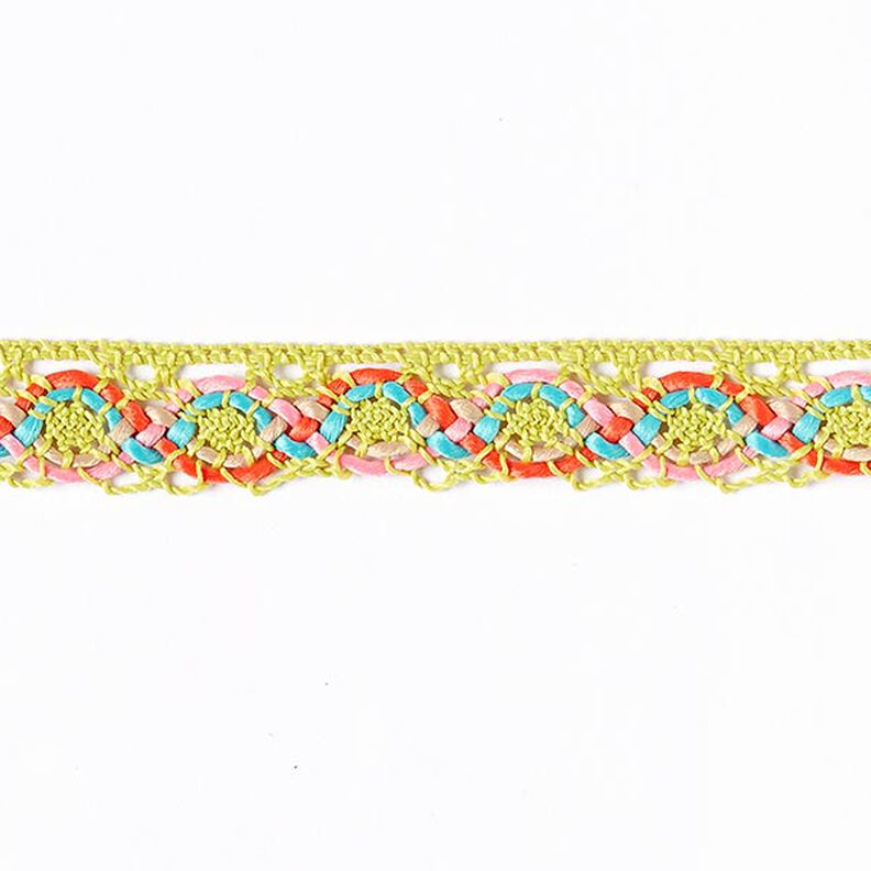 Knypplad spets Colors [20 mm] - neongrön/turkos,  image number 1