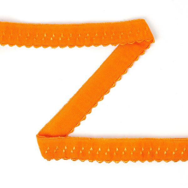 Elastiskt spets-kantband 10 – brandgul, image number 1