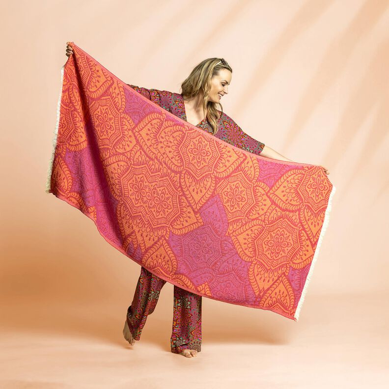 Strandkläder hamam-handduk jacquard-ornament – rött/persikofärgad,  image number 5