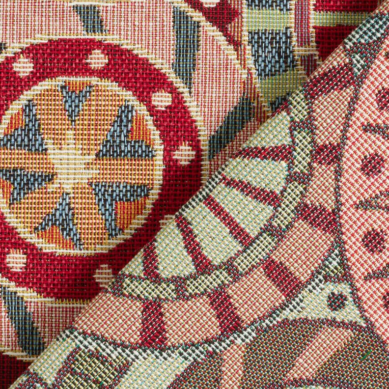 Dekorationstyg Gobeläng färgglada cirklar – kaminrött/ljusbeige,  image number 4