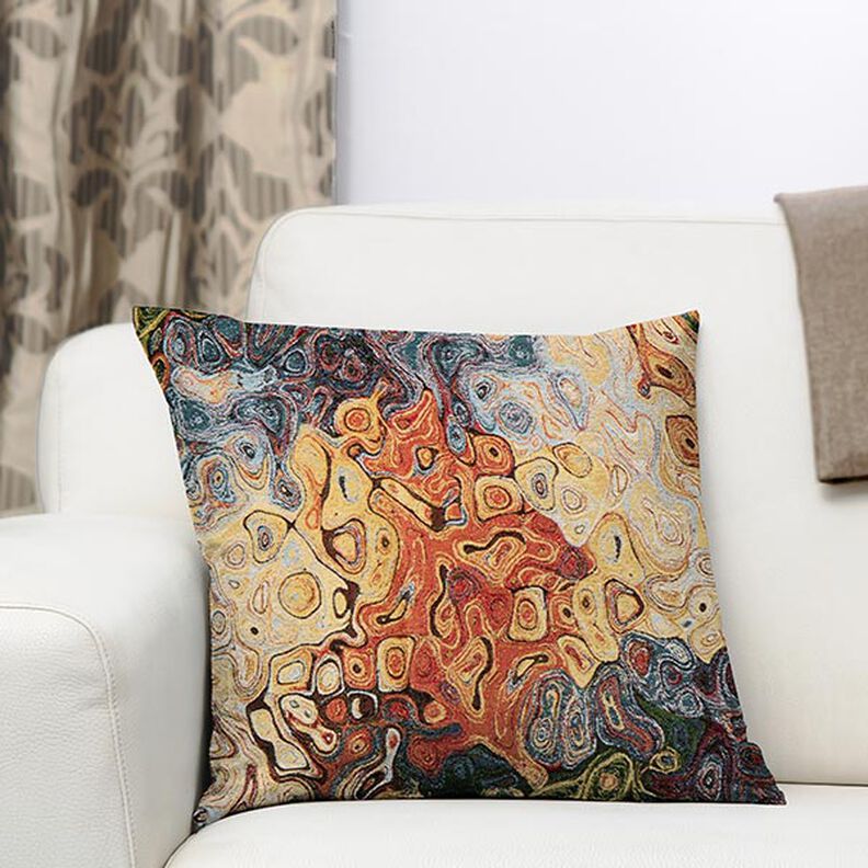 Jacquard Gobeläng Abstrakt konst – blå/rött/gul,  image number 5