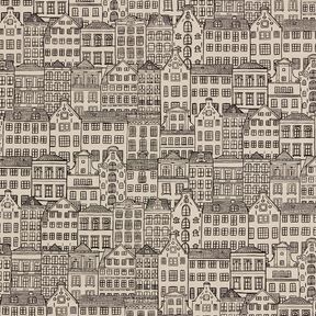 Dekorationstyg Halvpanama Radhus &ndash; natur/svart, 