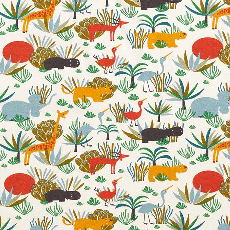 Bomullsjersey nyfikna djungeldjur – natur,  image number 1