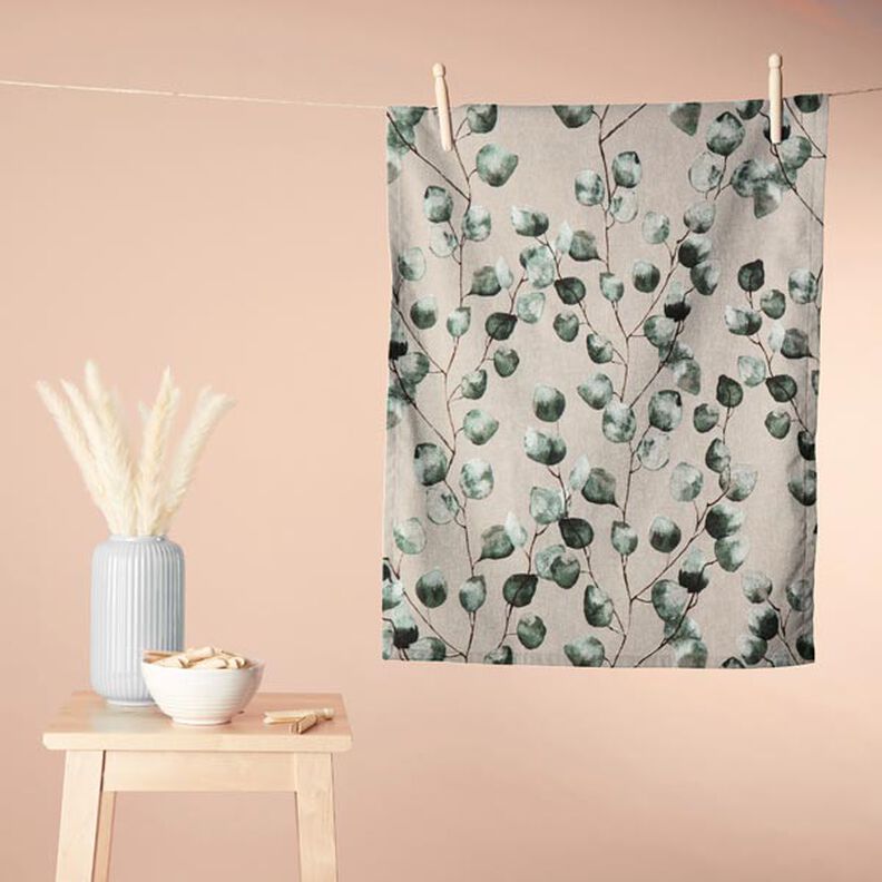 Dekorationstyg Halvpanama Eukalyptus – natur/mint,  image number 6