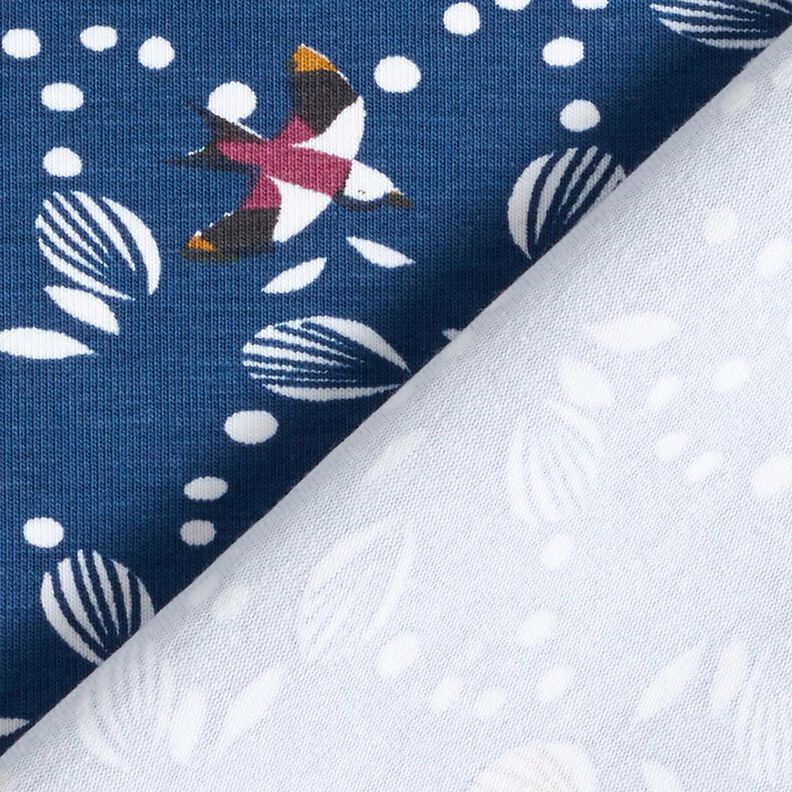 Bomullsjersey Svalor över ängen – indigo, image number 4