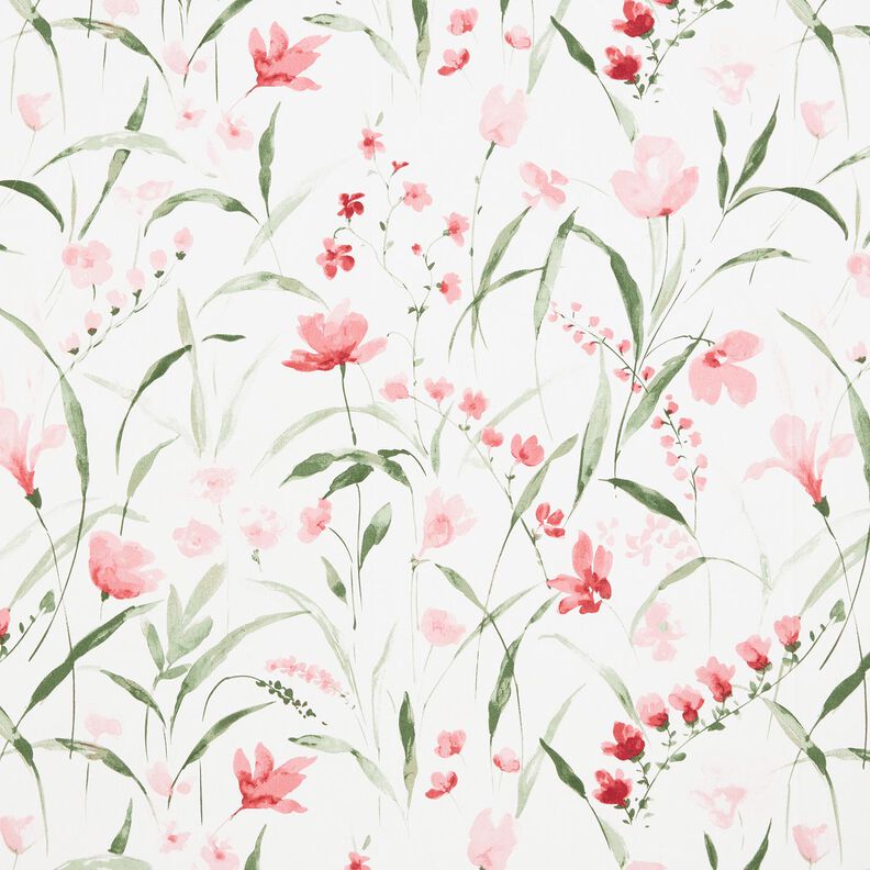 Dekorationstyg Halvpanama freesia – elfenbensvit/ljusrosa,  image number 1