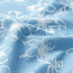 Chambray Sommarblommar – ljusblått/yllevit, 