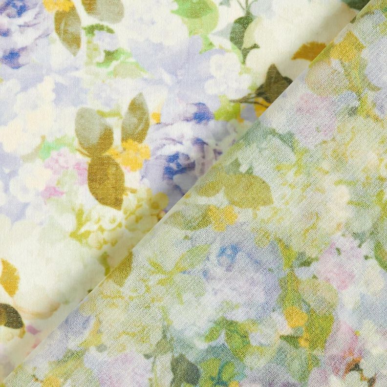 Chiffong blomsterhav återvunnet – pastellviolett/mildgrönt,  image number 4