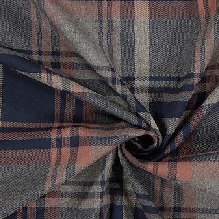 Skotskrutig stretch – navy/lax, 