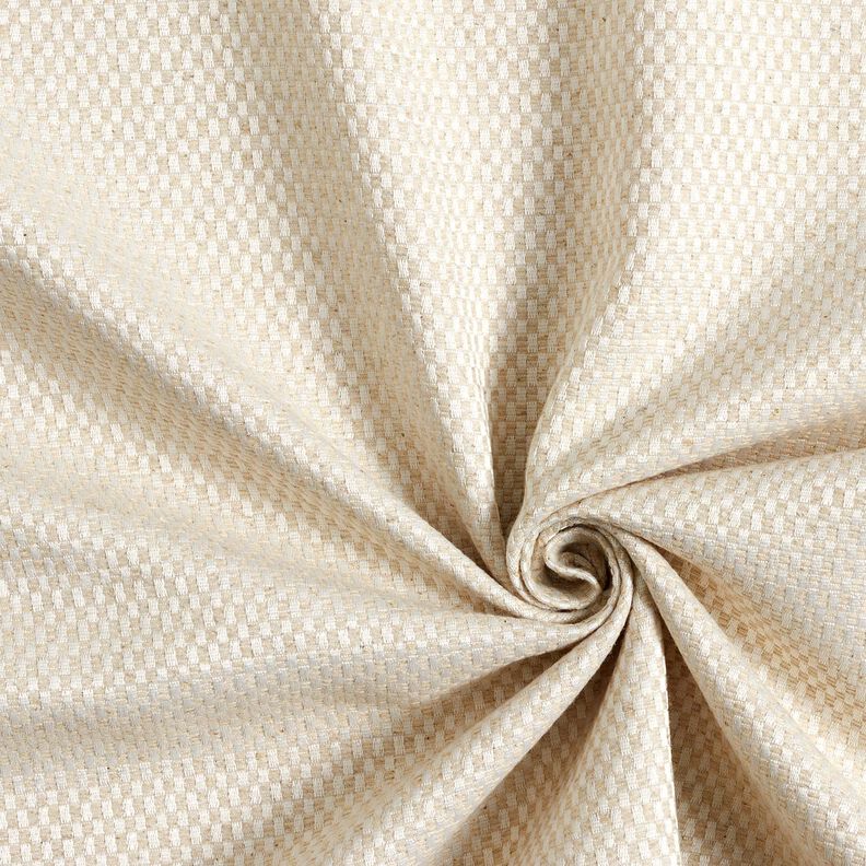 Dekorationstyg Jacquard sm&aring;rutig design &ndash; natur,  image number 1