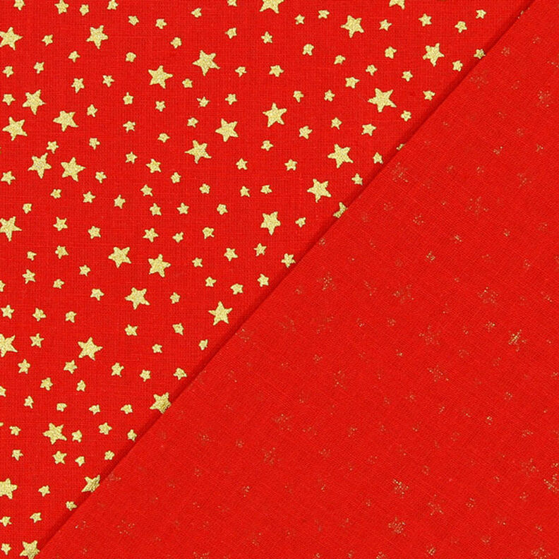 Bomullstyg Kretong Julinspirerad stjärnhimmel liten – röd/guld,  image number 3