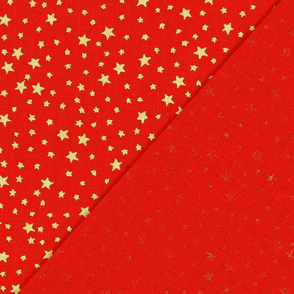 Bomullstyg Kretong Julinspirerad stjärnhimmel liten – rött/guld, image number 3
