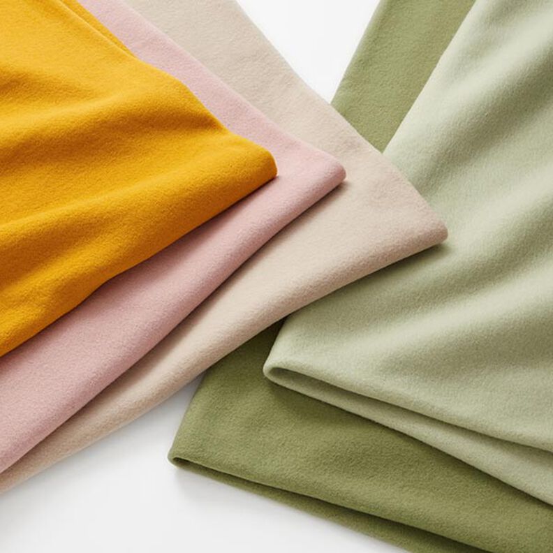 Bomullsfleece Enfärgat – mandel,  image number 5