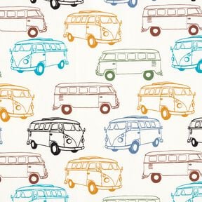 French Terry Sommarsweat färgglada bussar – yllevit, 
