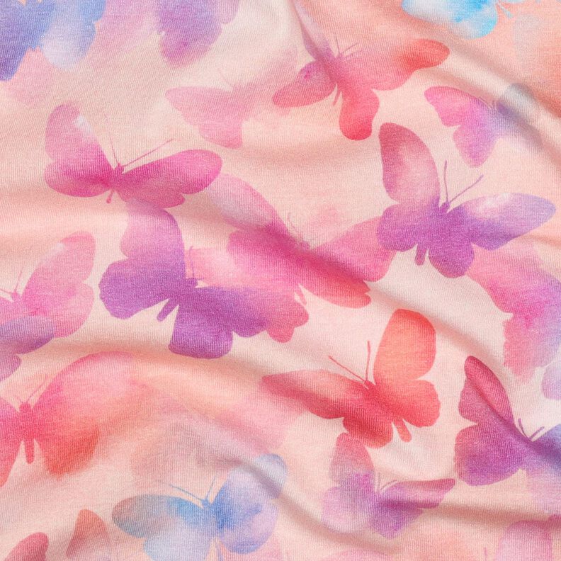 Bomullsjersey Färgglada fjärilar Digitaltryck | Poppy Fabrics – rose/blå,  image number 2