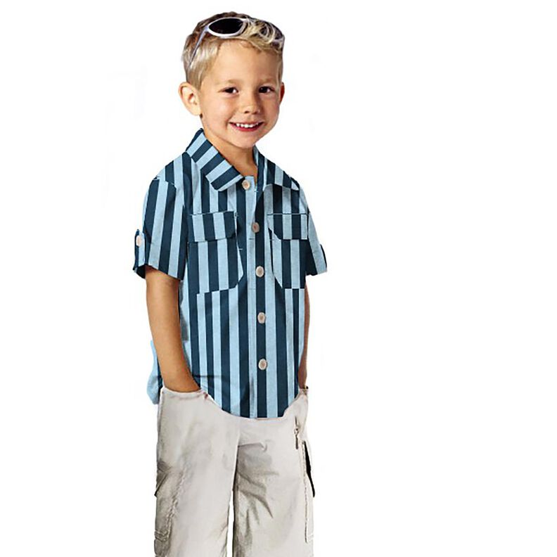 Bomullsflanell blockr&auml;nder &ndash; indigo/ljusbl&aring;,  image number 5