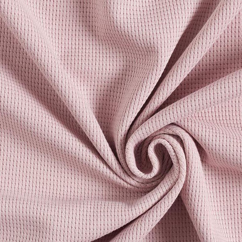 Mini-bomullsvåffeljersey enfärgad – gammalt rosa, image number 1
