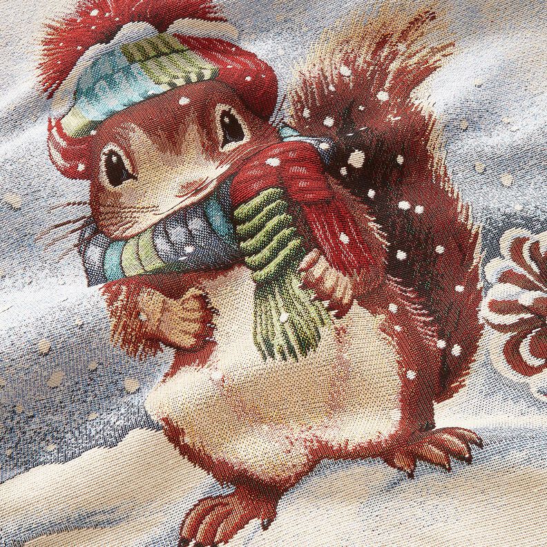 dekorationspanel Gobeläng söt ekorre – ljusbeige/brons,  image number 2